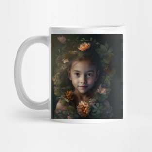 A Young Child Wearing A Wreath of Flowers Mug